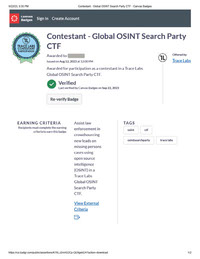 Tracelabs Global OSINT Event CTF - Canvas Badges