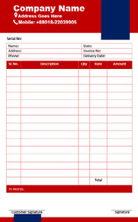 Simple Invoice Design Red