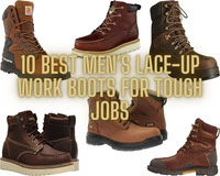 men lace up work boots