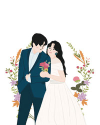 Wedding Cute Korea Illustration
