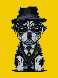 gangster_dog_tshirt Illustration_1001