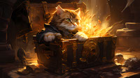 cat thief in a treasure chest