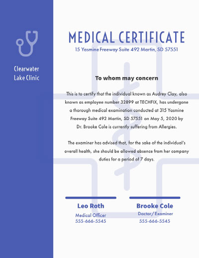 fake medical certificate template download