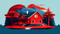 farmhouse on the red mountain