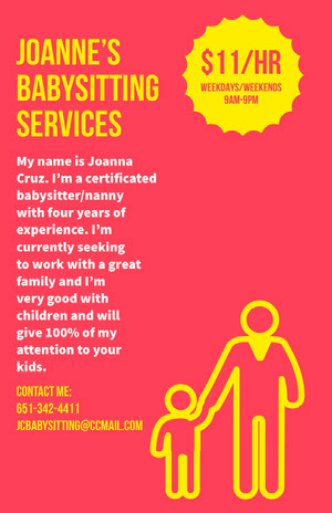 Free Babysitting Flyer Templates Adobe Spark