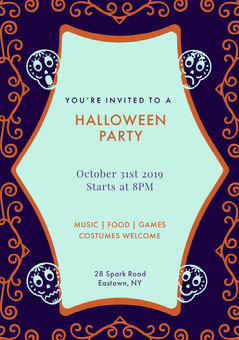Download Free Free Customizable Halloween Party Invitations Adobe Spark PSD Mockup Template