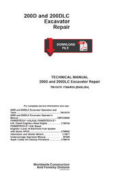 John Deere 200D 200DLC Excavator mechanical Manual