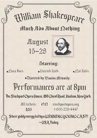 William Shakespeares Much Ado About Nothing poster