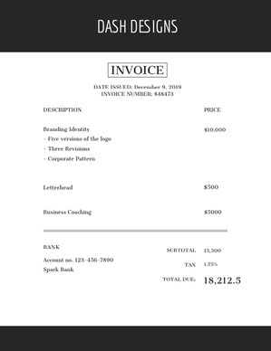 Free Invoice Templates Adobe Spark