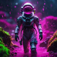 Purple powder astronaut