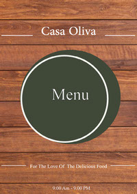 An Italian restaurant menu