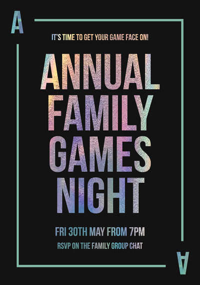 family game night flyer