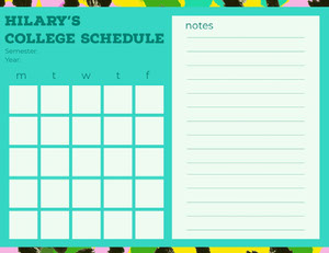 Free College Schedule Maker Create Class Schedules With Online