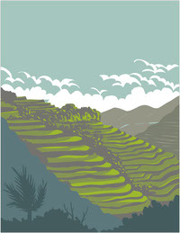 Banaue Rice Terraces of Ifugao Province Luzon Philippines WPA Art Deco Poster