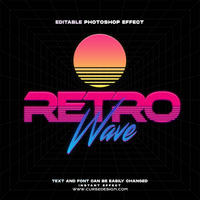 Retrowave text effect by Cursedesign