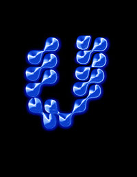 Cobalt Blue and Metalic color Logo