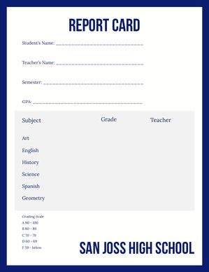 Free Report Card Templates Adobe Spark
