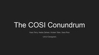 The COSI Conundrum