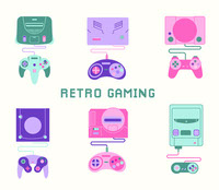 Retro gaming vector illustrations