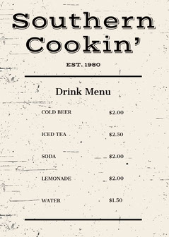 Customizable Drink Menu Templates Adobe Spark