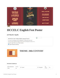 HCCELC English Fest visualisation plan