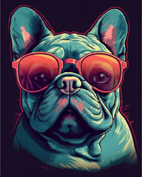Bulldog with Sunglasses On