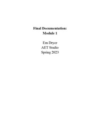 Module 1 Final Documentation