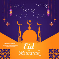 eid mubarak islamic festival social media vector design