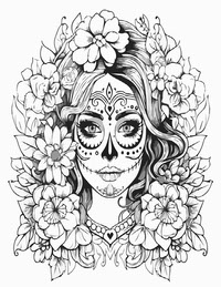 Female Skull Coloring Page