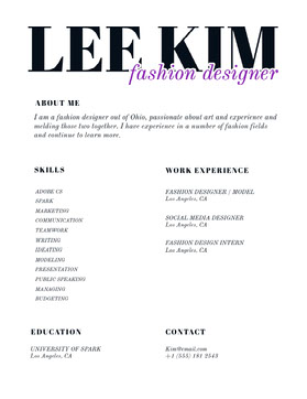 Free Modern Resume Templates Adobe Spark