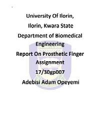 Report on Prosthetics