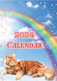 2024 Cat Rainbow Calendar