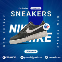 Sneakers Shoes Social Media Poster Design Template Free Download
