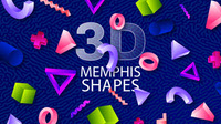 3D Memphis shapes elements