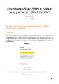 Documentazione di feature di Amazon da migliorare lato User Experience