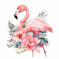 watercolor flamingo