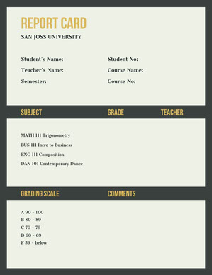 Free Report Card Templates Adobe Spark