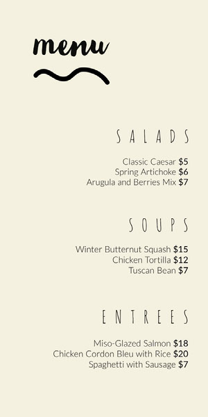 Free Menu Templates Adobe Spark
