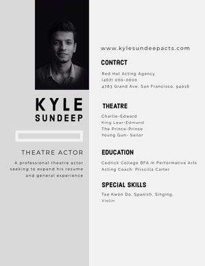 Free Acting Resume Templates Adobe Spark