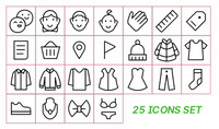 Clothing Shop 25 Icon Set Free AI
