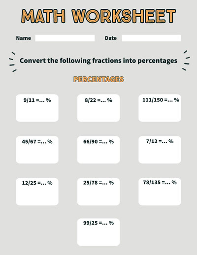 Free Math Worksheet Templates