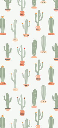 Tall Cactus Wallpaper Set