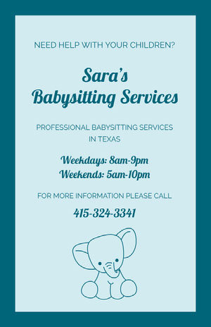 Free Babysitting Flyer Templates Adobe Spark