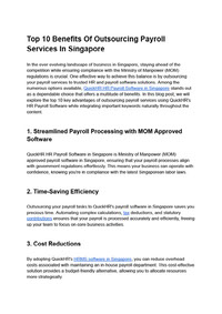 10 Benefits of Outsourcing Payroll Services in Singapore