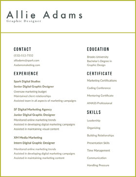 Free Resume Templates Adobe Spark