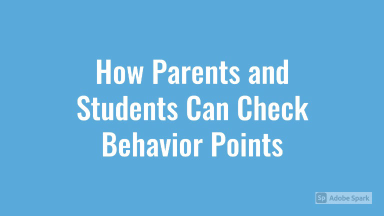How Parents and Students Can Check Behavior Points