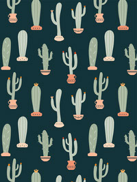 Tall Cactus Wallpaper Set Dark Mode