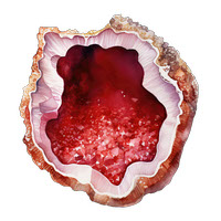 Red Crystals Gems Gemstones Geode Clipart PNG Junk Journal