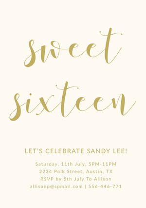Free Sweet 16 Invitation Templates Adobe Spark