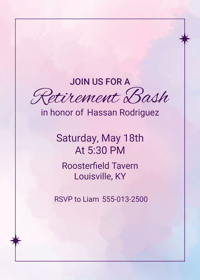 Retirement store invitation card